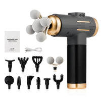 Portable Fascia Gun Multi-Head Deep Tissue Percussion Neck Back Body Massager Relaxation Fitness Slimming Muscle Massager